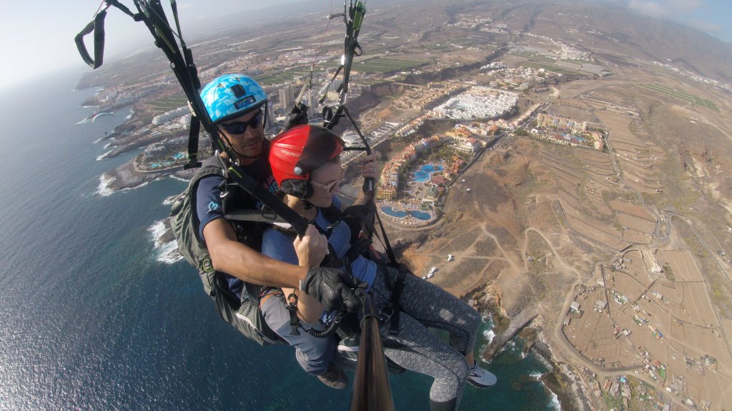 Flying over the sea off of the coast of Tenerife.